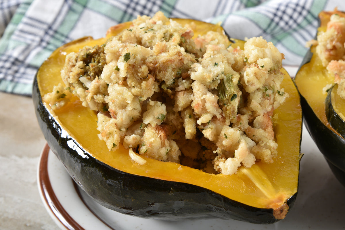 Plant-Based Thanksgiving Recipe: Stuffed Acorn Squash – MamaSezz